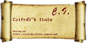 Czifrák Itala névjegykártya